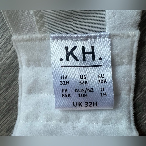 Katherine Hamilton Sophia balconette white lace bra with silk quarter cups 32K - Picture 8 of 9